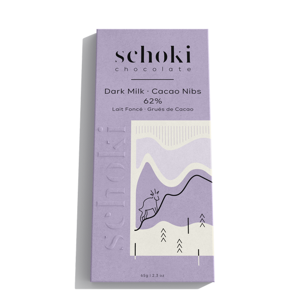 Dark Milk & Nibs 62% Cacao