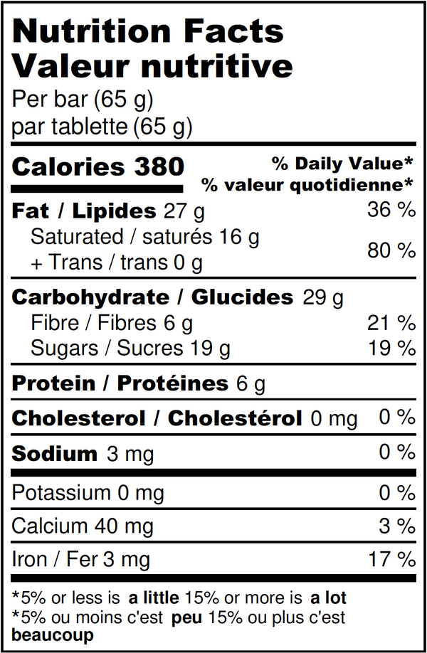 Schoki Chocolate, Tanzania, Single Origin 72%. Nutrition Facts. Ethical bean to bar chocolate handcrafted in Squamish, B.C. 